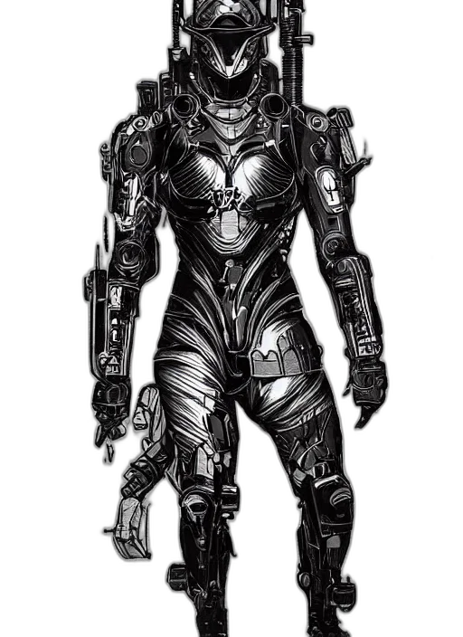 robot, comic book art, concept art, cyberpunk transparent PNG cut-out