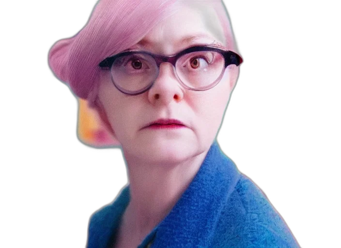 face, creature, robot, hair, photorealistic, vaporwave, 3d render, cyberpunk transparent PNG cut-out