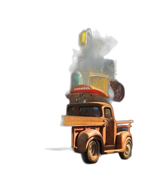 car, robot, weapon, concept art, 3d render, photorealistic, watercolor, fog transparent PNG cut-out
