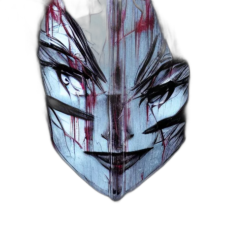 mask, face, jewelry, anime, vaporwave, cyberpunk, fantasy art, dark transparent PNG cut-out