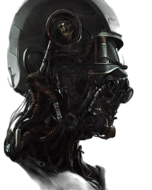 robot, mask, face, concept art transparent PNG cut-out