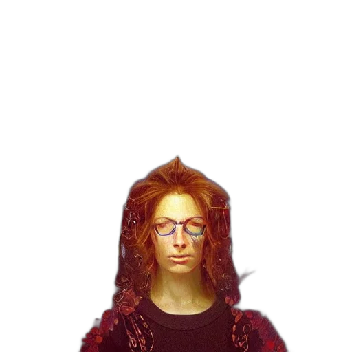 face, hair, dress, staff transparent PNG cut-out