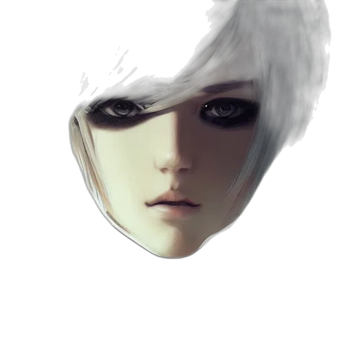 face, mask, hair, robot, photorealistic, concept art, fantasy art, anime transparent PNG cut-out