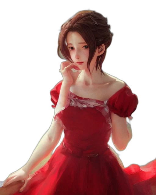 dress, crown, photorealistic, fantasy art transparent PNG cut-out