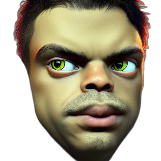 face, mask, creature, animal, 3d render, photorealistic, concept art, cartoon transparent PNG cut-out