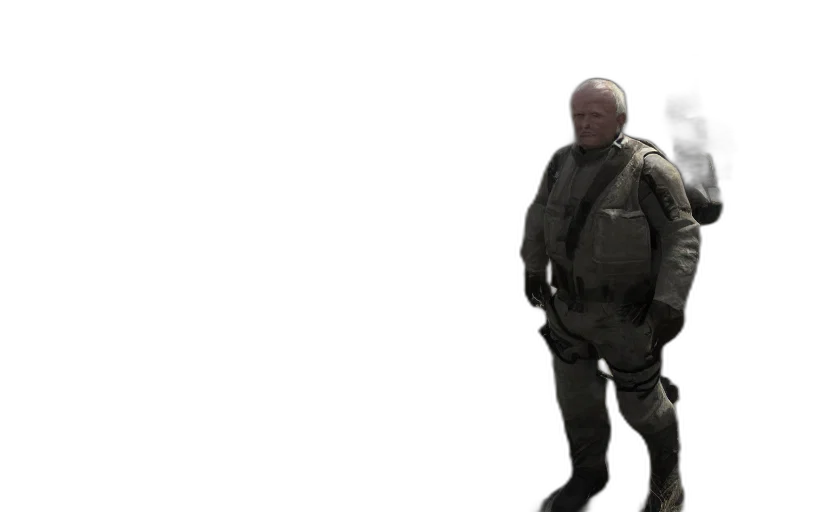 jacket, robot, creature, staff transparent PNG cut-out