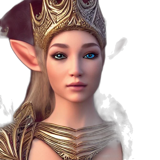 crown, face, jewelry, fantasy art, 3d render, concept art, photorealistic, golden transparent PNG cut-out