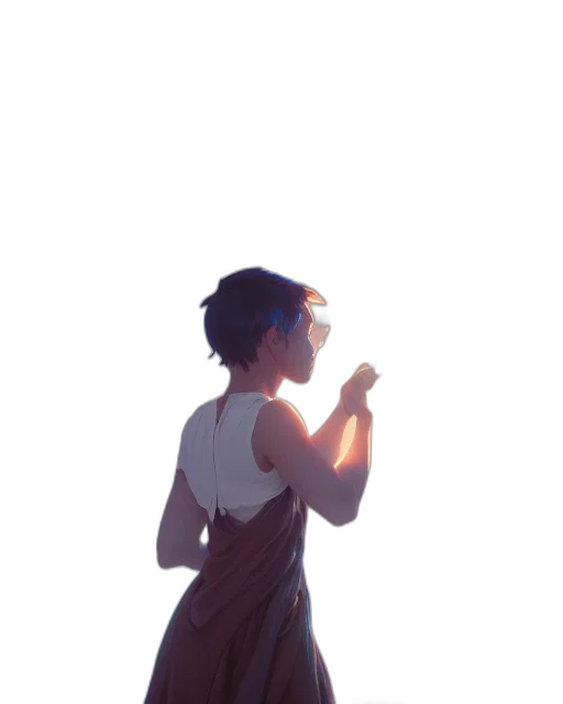 dress, staff, bottle, sword, concept art, anime, 3d render, fantasy art transparent PNG cut-out
