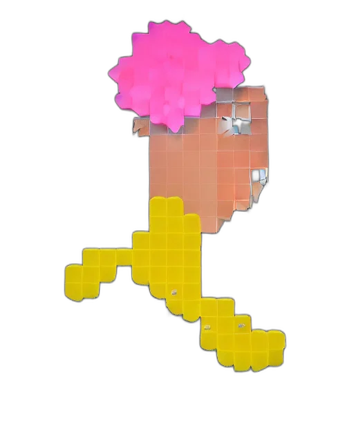 hair, crown, hat, creature, pixel art, 3d render, vaporwave, concept art transparent PNG cut-out