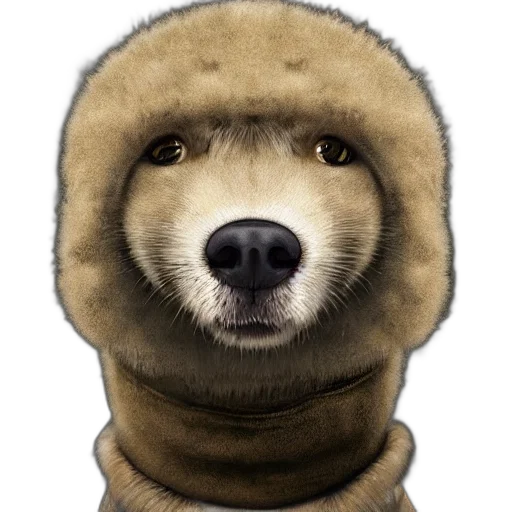 animal, jacket, face, hat transparent PNG cut-out