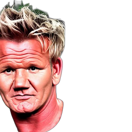 face, mask, photorealistic, 3d render, cartoon, concept art, gordon, ramsay transparent PNG cut-out