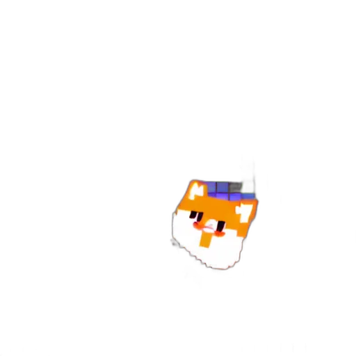 hat, robot, animal, crown, pixel art, 3d render, concept art, vaporwave transparent PNG cut-out