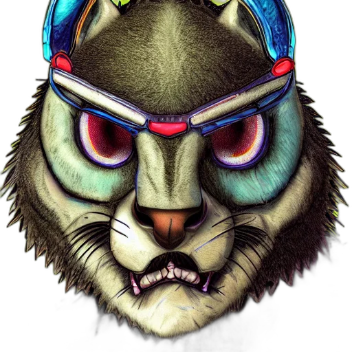 mask, face, animal, watercolor transparent PNG cut-out