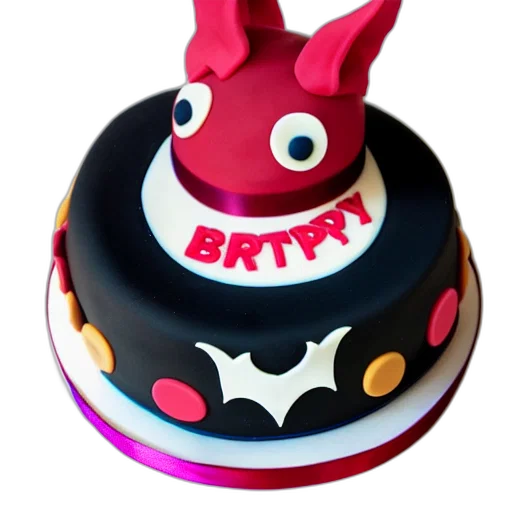 3d render, bat, birthday, cake, girls transparent PNG cut-out