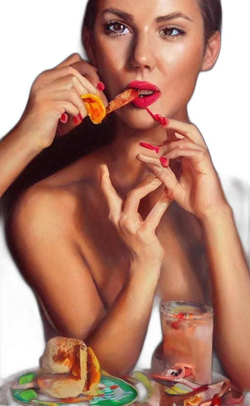 jewelry, food, photorealistic, oil painting transparent PNG cut-out