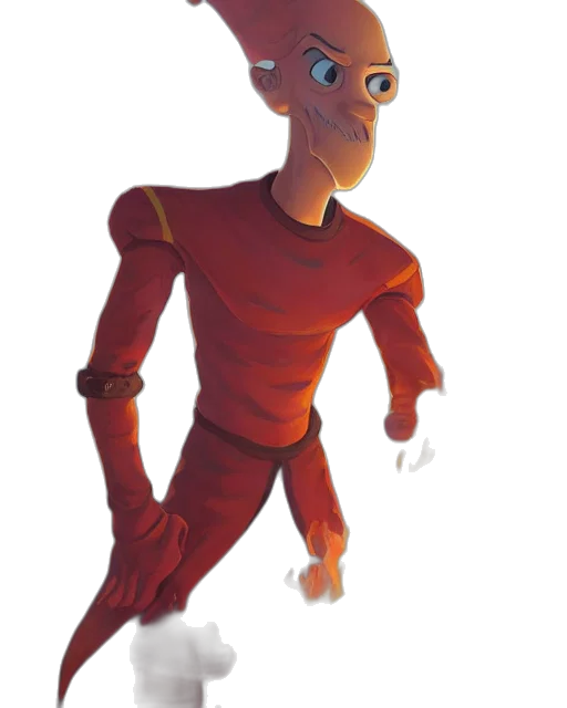 robot, creature, staff, mask, 3d render, concept art, cartoon, comic book art transparent PNG cut-out