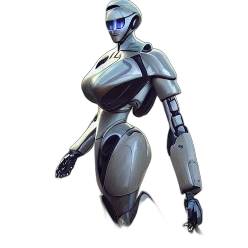 robot, concept art, 3d render, cyberpunk transparent PNG cut-out
