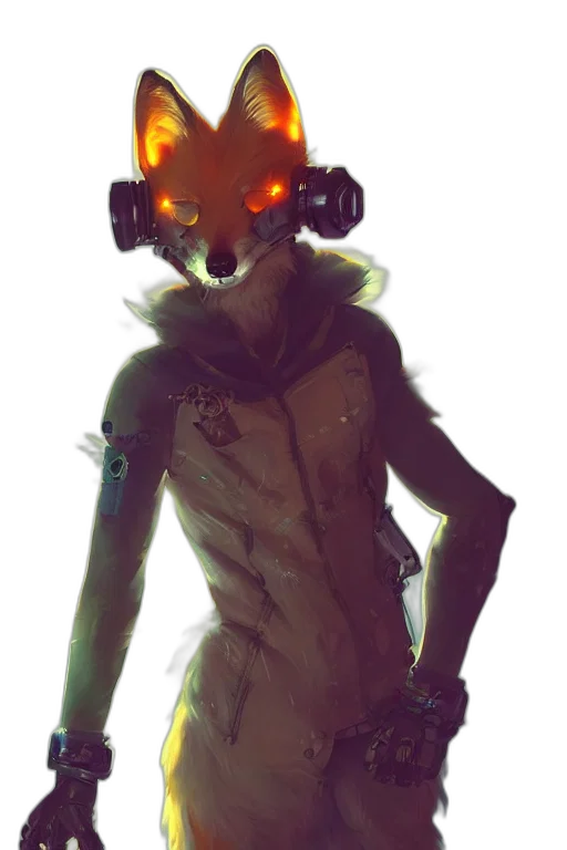 robot, mask, jacket, creature transparent PNG cut-out
