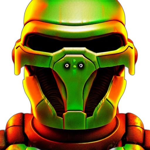 robot, mask, face, pixel art, concept art, comic book art, 3d render, green transparent PNG cut-out