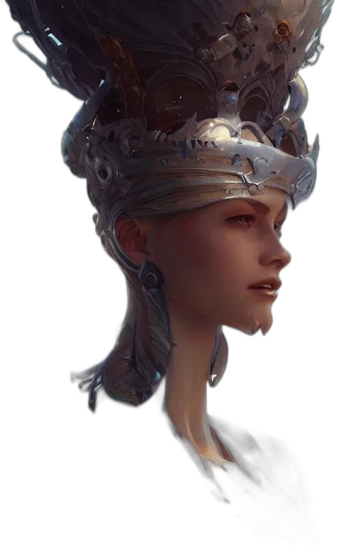 crown, face, mask, hat, concept art, fantasy art, photorealistic, cyberpunk transparent PNG cut-out