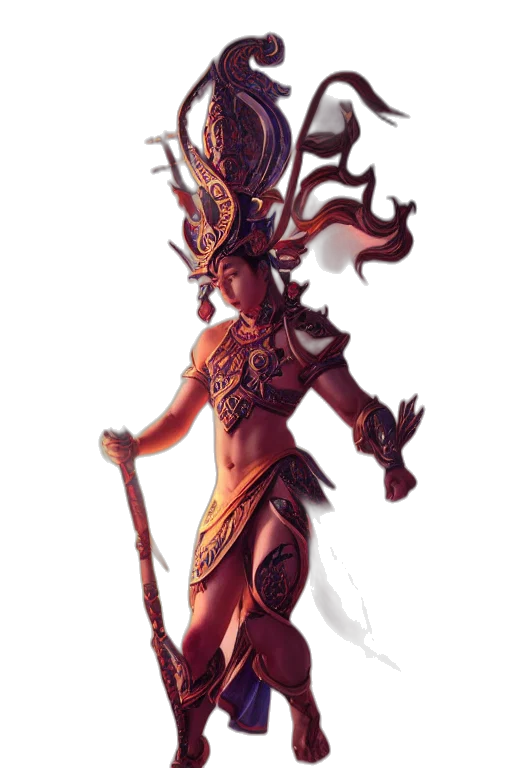 staff, crown, mask, creature, concept art, fantasy art, 3d render, pixel art transparent PNG cut-out