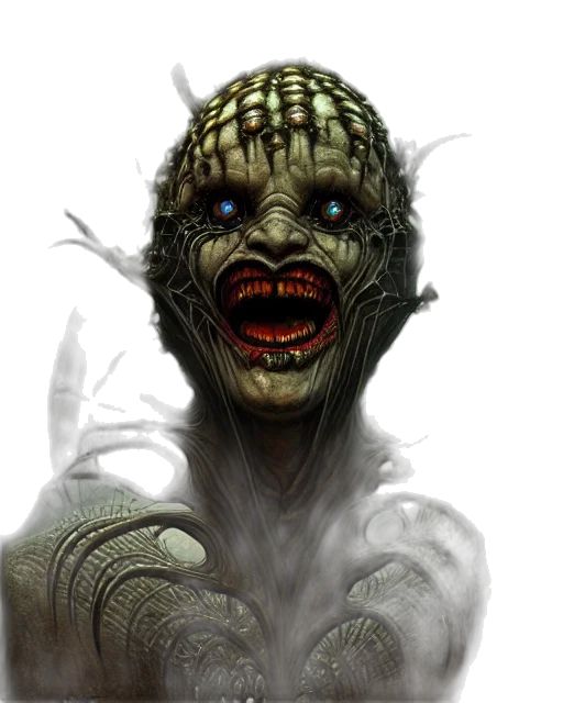 creature, mask, face, staff, concept art, fantasy art, photorealistic, comic book art transparent PNG cut-out
