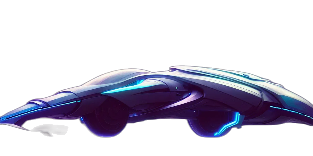 car, robot, concept art, 3d render, cyberpunk, vaporwave, neon lights, futuristic transparent PNG cut-out