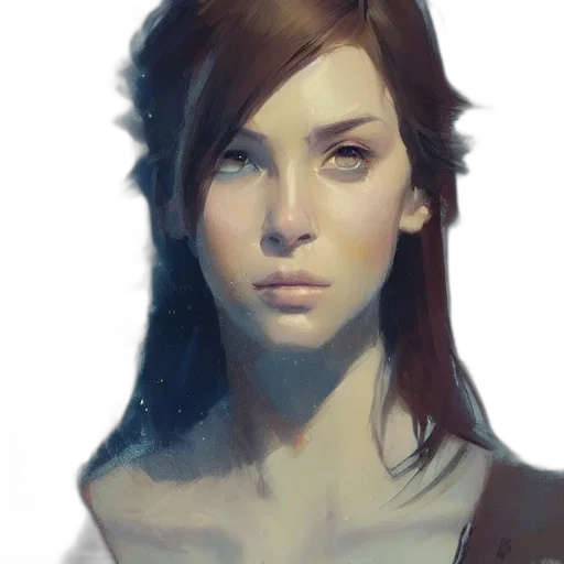 face, concept art, photorealistic, fantasy art, oil painting, blue, dark, pastel transparent PNG cut-out
