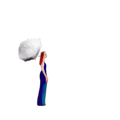 umbrella, hair, staff, weapon, 3d render, concept art, pixel art, vaporwave transparent PNG cut-out