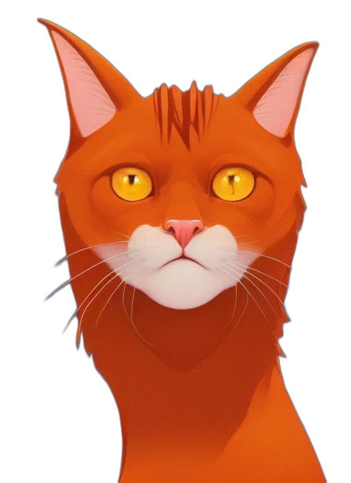 staff, animal, concept art, 3d render, photorealistic, cartoon, ginger, cat transparent PNG cut-out