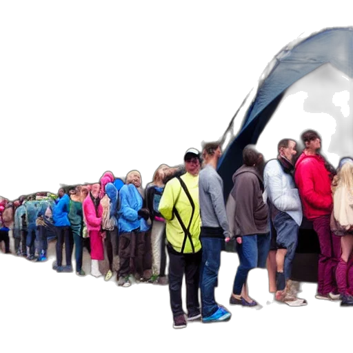 umbrella, jacket, people, waiting transparent PNG cut-out