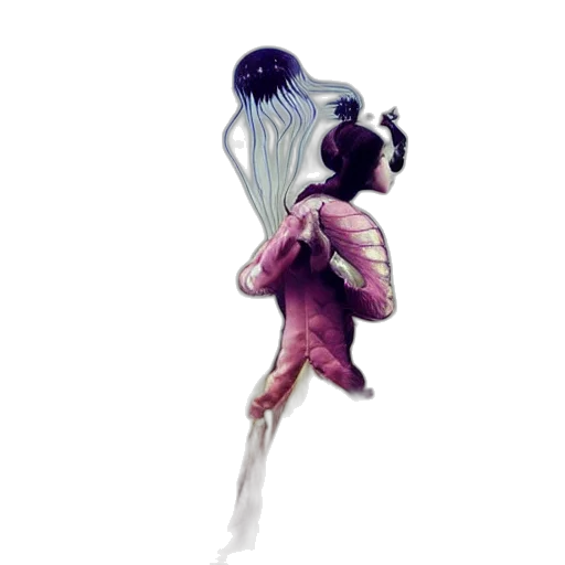 hair, staff, creature, dress transparent PNG cut-out