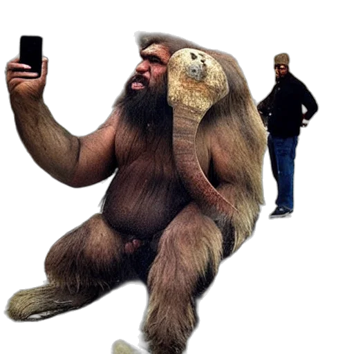 creature, animal, staff, hair, concept art, photorealistic, 3d render, color transparent PNG cut-out