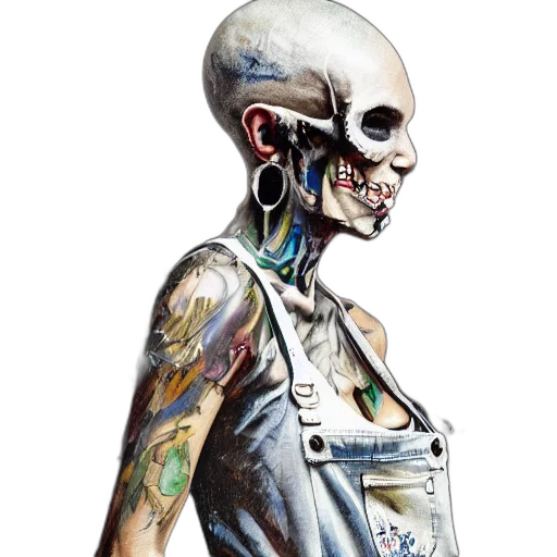 robot, jewelry, dress, cyberpunk, concept art, comic book art, photorealistic, full transparent PNG cut-out