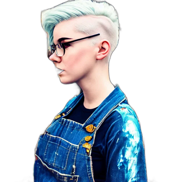 jacket, face, hair, cartoon, photorealistic, concept art, pixel art, blue transparent PNG cut-out