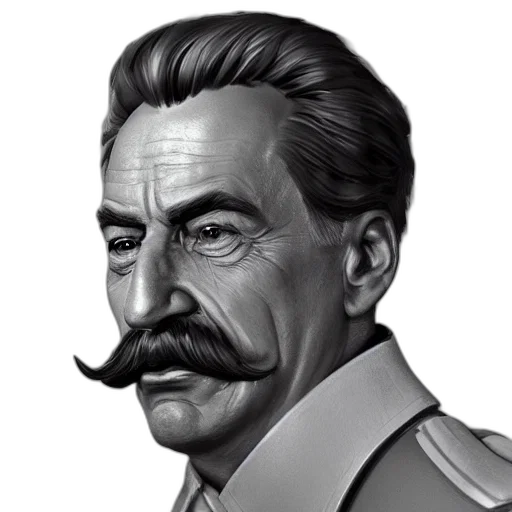 face, staff, photorealistic, comic book art, concept art, pixel art, portrait, stalin transparent PNG cut-out