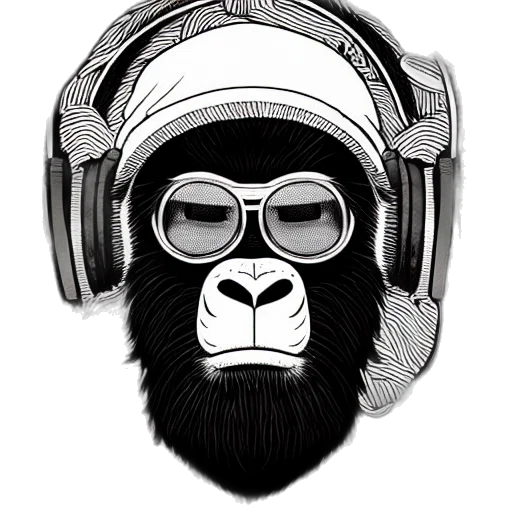mask, face, cartoon, photorealistic, concept art, comic book art, cowboy, ape transparent PNG cut-out