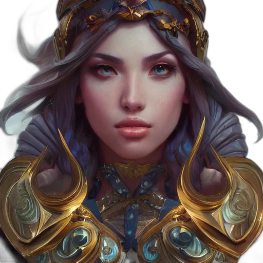 crown, face, jewelry, fantasy art, concept art, photorealistic, oil painting, golden transparent PNG cut-out
