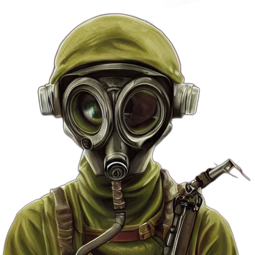 mask, face, staff, weapon, concept art, comic book art, fantasy art, photorealistic transparent PNG cut-out