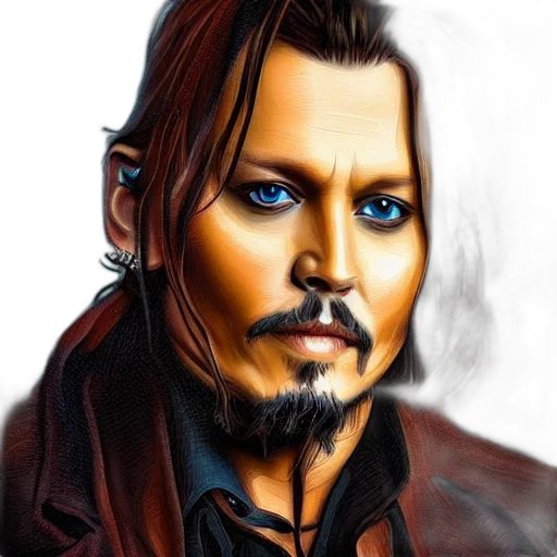 face, photorealistic, fantasy art, comic book art, cartoon, portrait, jonny, depp transparent PNG cut-out