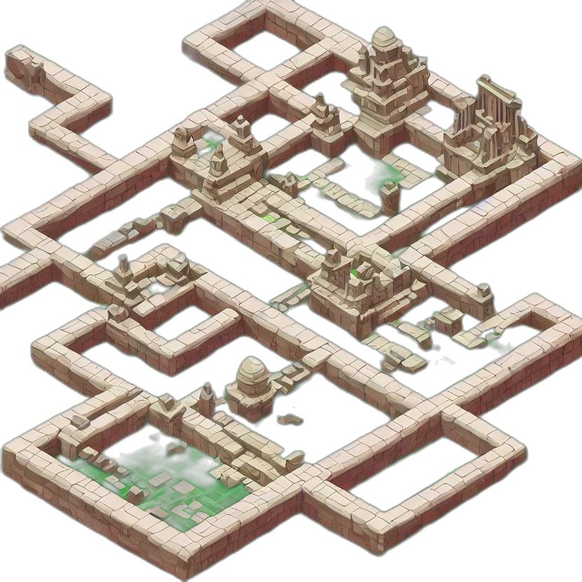 pixel art, concept art, 3d render, fantasy art, temple, isometric, game, tile transparent PNG cut-out
