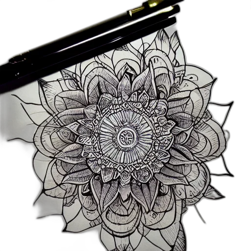 flower, crown, jewelry, pencil sketch, photorealistic, watercolor, concept art, monochrome transparent PNG cut-out