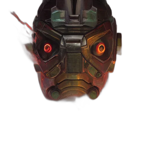 mask, robot, face, creature, concept art, 3d render, cyberpunk, fantasy art transparent PNG cut-out
