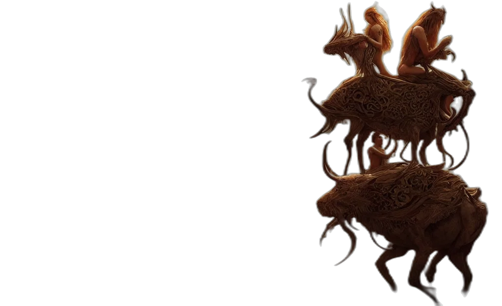 hair, dragon, animal, creature, 3d render, photorealistic, concept art, epic transparent PNG cut-out