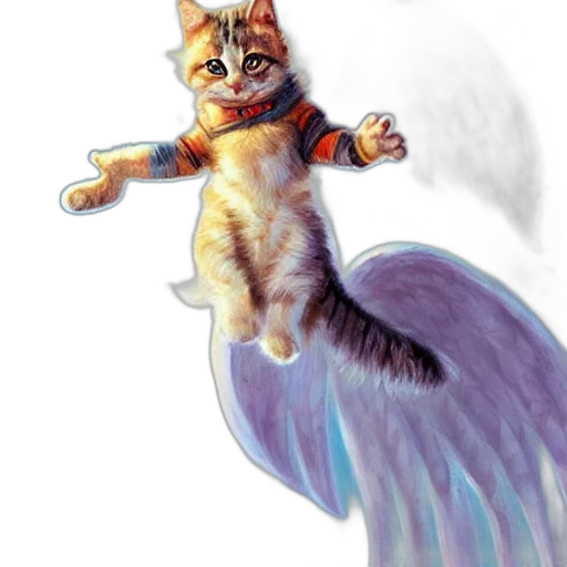 staff, animal, concept art, fantasy art, photorealistic, watercolor, cute, cat transparent PNG cut-out