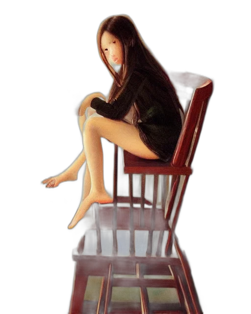 furniture, dress, face, shoes, oil painting, photorealistic, 3d render, concept art transparent PNG cut-out