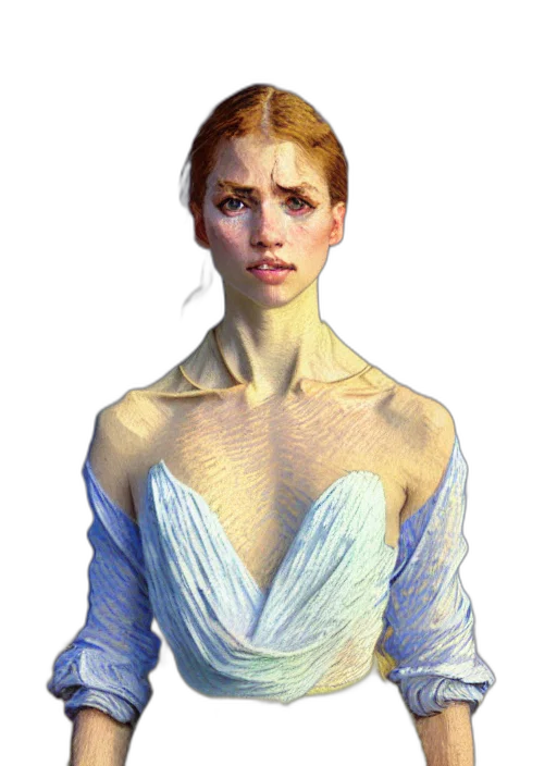 dress, face, staff, jewelry transparent PNG cut-out