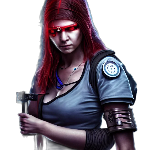 staff, weapon, cyberpunk, concept art, fantasy art, comic book art, red, nurse transparent PNG cut-out