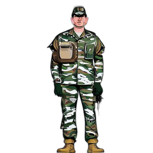 jacket, staff, weapon, concept art, photorealistic, pixel art, 3d render, sharp transparent PNG cut-out