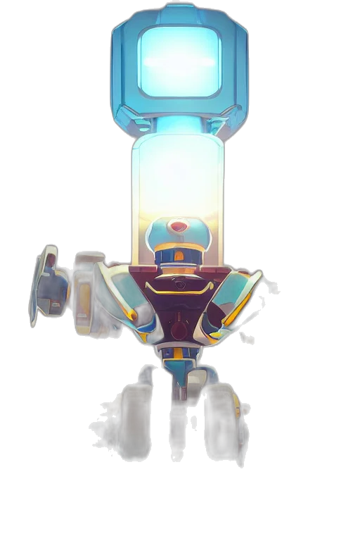 robot, staff, bottle, weapon, concept art, pixel art, 3d render, fantasy art transparent PNG cut-out